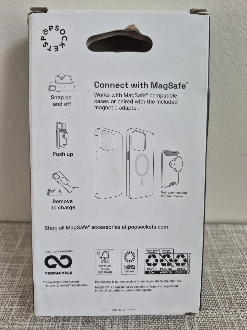 PopSockets Phone Wallet+ MagSafe Gray NWT